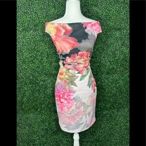 Ted Baker EMLY painted poise Bardot dress size 4 equivalent to a US 10.